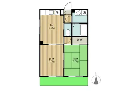 メゾン都和(2DK/2階)の間取り写真