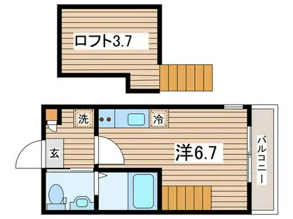 ハーミットクラブハウスコルドII(ワンルーム/1階)の間取り写真