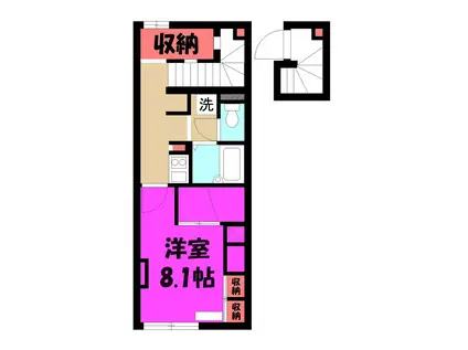 東武伊勢崎線 加須駅 徒歩23分 2階建 築18年(1K/2階)の間取り写真