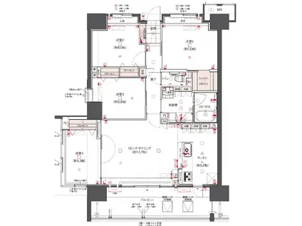 ル・サンク那覇開南(4LDK/11階)の間取り写真