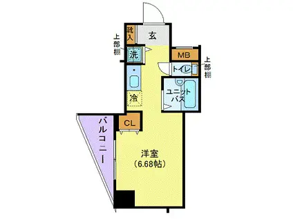 メイクスデザイン秋葉原(ワンルーム/3階)の間取り写真