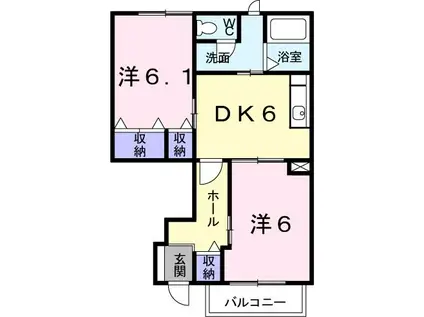 シャン・ミユ(2DK/1階)の間取り写真