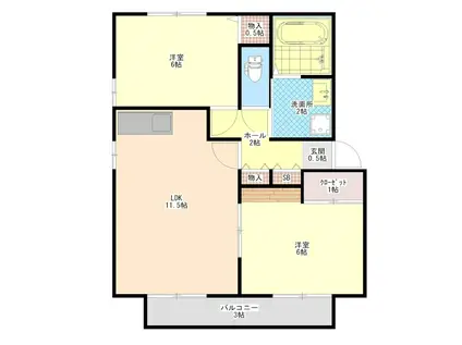 モナーチハイツ(2LDK/1階)の間取り写真