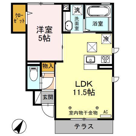 アルエット-ALOUETTE-(1LDK/1階)の間取り写真