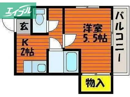 ファミール野田屋町(1K/2階)の間取り写真
