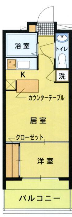 エステート・モア・天神サクセス(1LDK/6階)の間取り写真