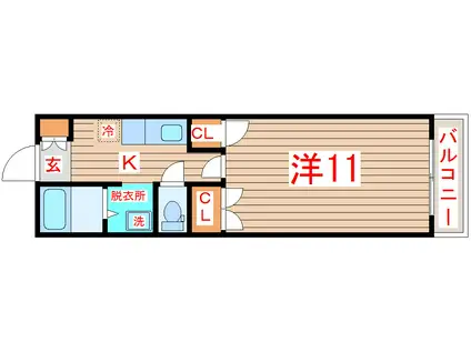 ベルメゾンMIYAZAKI(1K/1階)の間取り写真