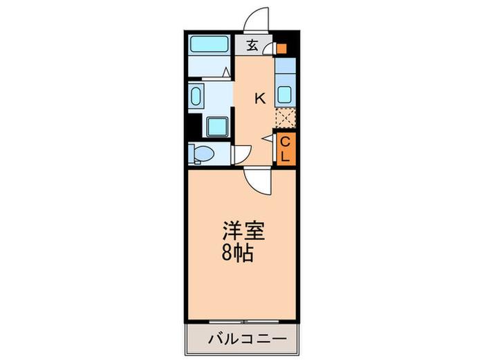 エルヴェールキャトル(1K/2階)の間取り写真