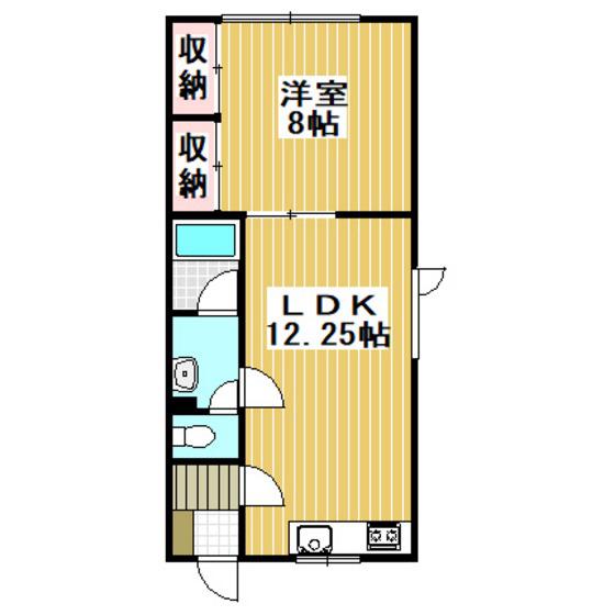 Kハウス(1LDK/1階)の間取り写真