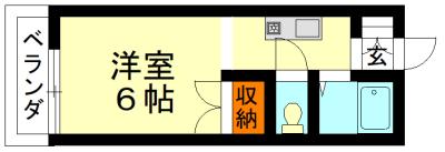 朝日ハイツ(1K/2階)の間取り写真