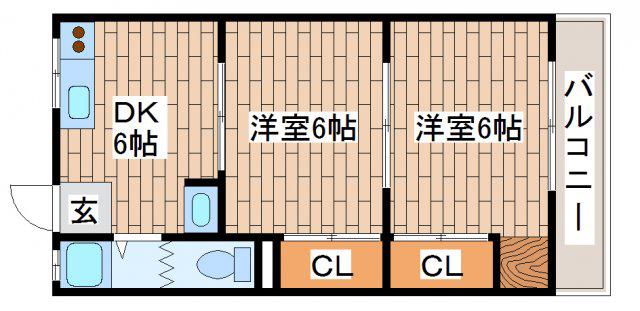 白川台ハイツ(2DK/3階)の間取り写真