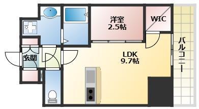 AFFLUENCE難波イースト(1LDK/5階)の間取り写真