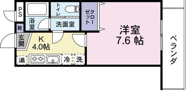 フィールド オブ ウィステリア(1K/6階)の間取り写真