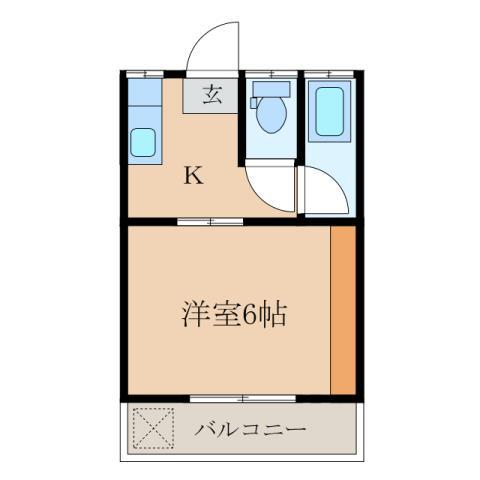 コーポマコ(1K/2階)の間取り写真