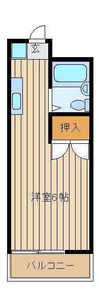 ディアハイム伏見(ワンルーム/2階)の間取り写真