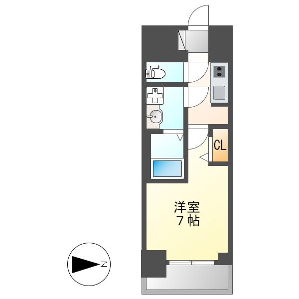 S-RESIDENCE上前津駅前(1K/8階)の間取り写真