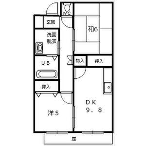 ドエルマルシェE(2DK/1階)の間取り写真