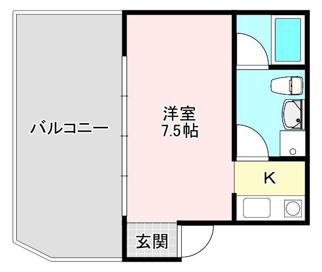天田ジオビル(ワンルーム/3階)の間取り写真