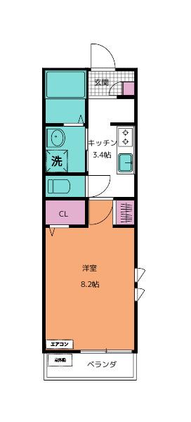 SEIWAレジデンス(1K/2階)の間取り写真