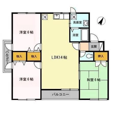 シャトゥソレイユ(3LDK/2階)の間取り写真