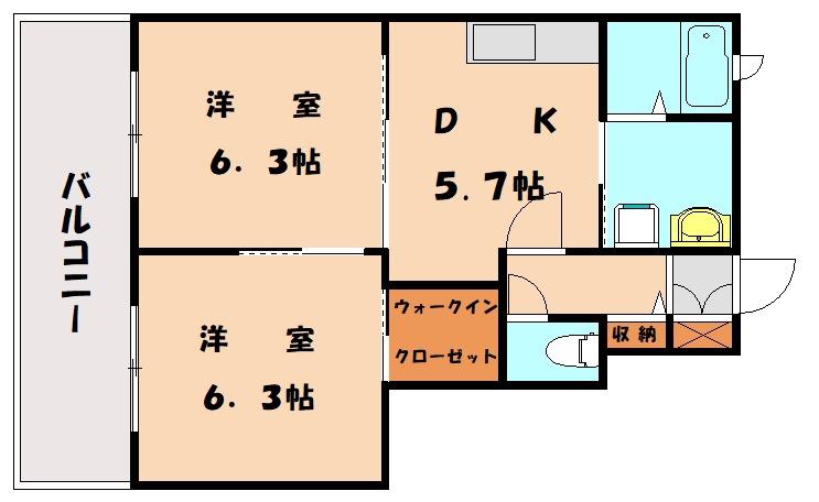 美穂の里4(2DK/1階)の間取り写真