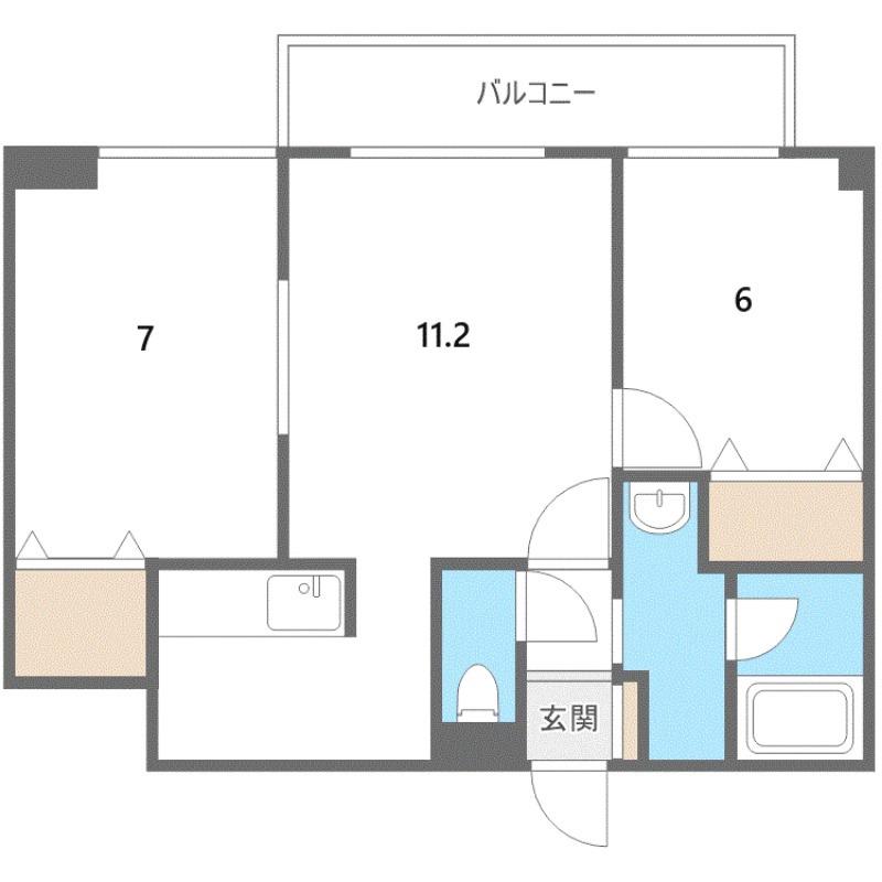 ベルボアメゾン宮の沢(2LDK/1階)の間取り写真