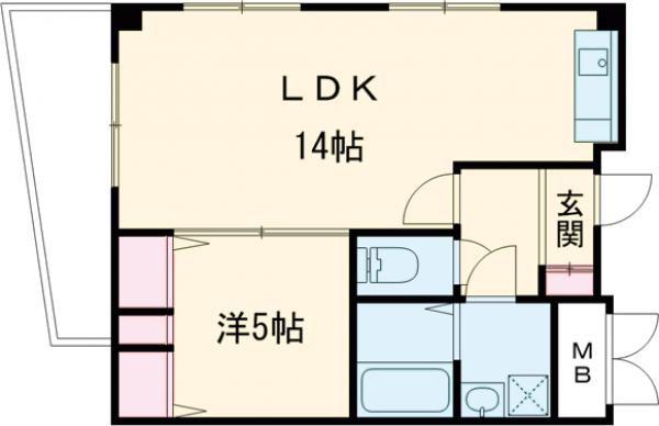 アドモリモト元町通(1LDK/11階)の間取り写真