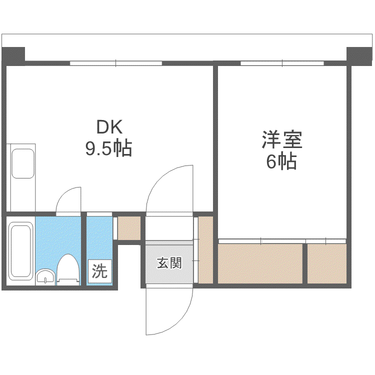 リラハイツ大通(1DK/4階)の間取り写真