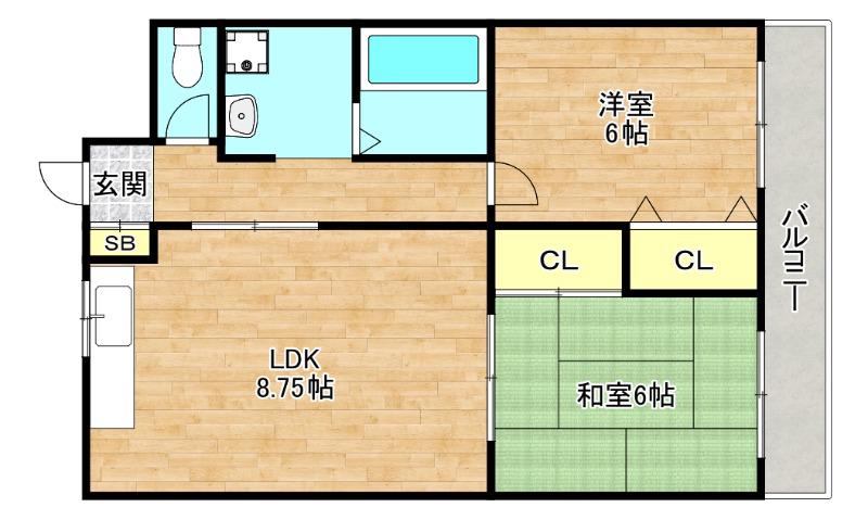 サングレイス光陽(2DK/5階)の間取り写真