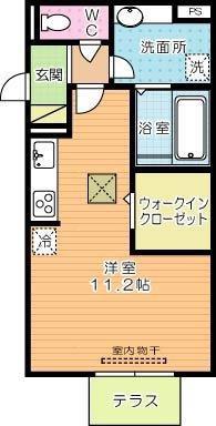 LIEU DE REPOS(ワンルーム/1階)の間取り写真