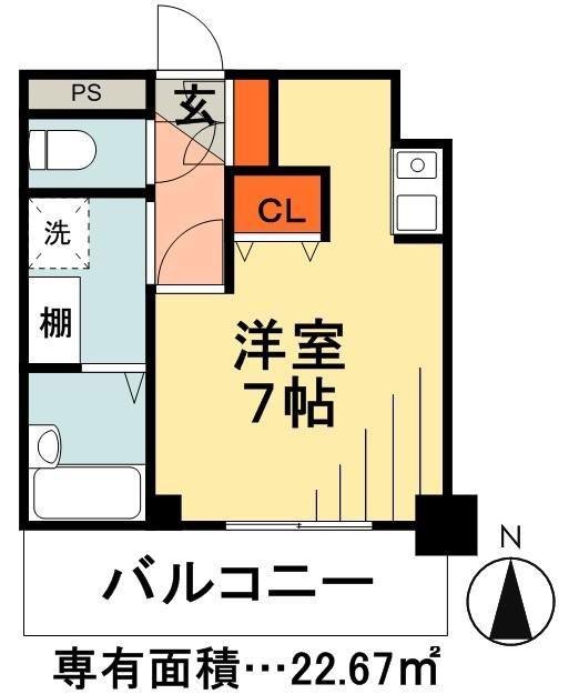 市川プラザ(ワンルーム/4階)の間取り写真