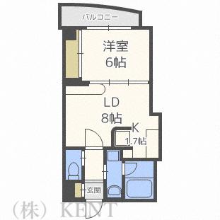 ハーモニー宮丘(1LDK/1階)の間取り写真