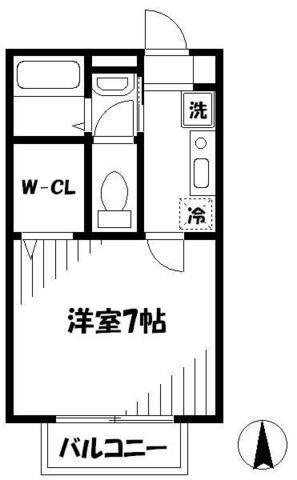 グランシャリオIII番館(1K/2階)の間取り写真