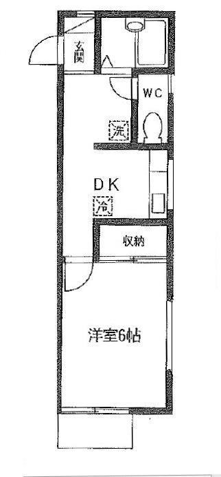 金坂コーポ(1DK/1階)の間取り写真