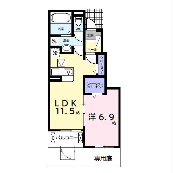 KOUWAII(1LDK/1階)の間取り写真