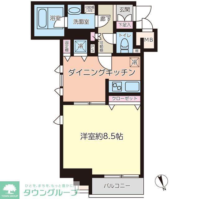 パレステュディオ浜松町(1DK/7階)の間取り写真