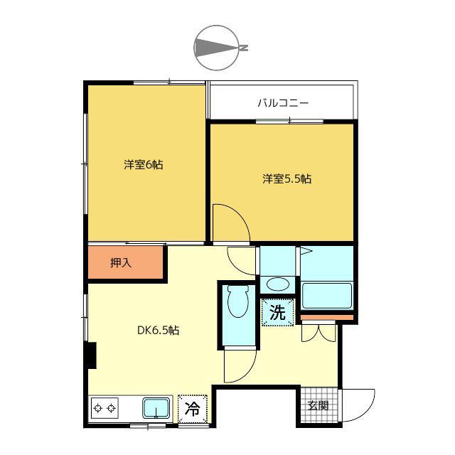 シャトレー千代田II(2DK/3階)の間取り写真