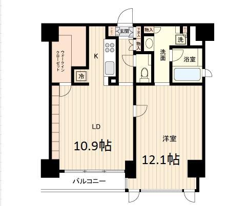 レジデンス白金パークフロント(1LDK/8階)の間取り写真