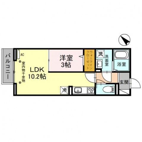 シャルール川越(1LDK/3階)の間取り写真