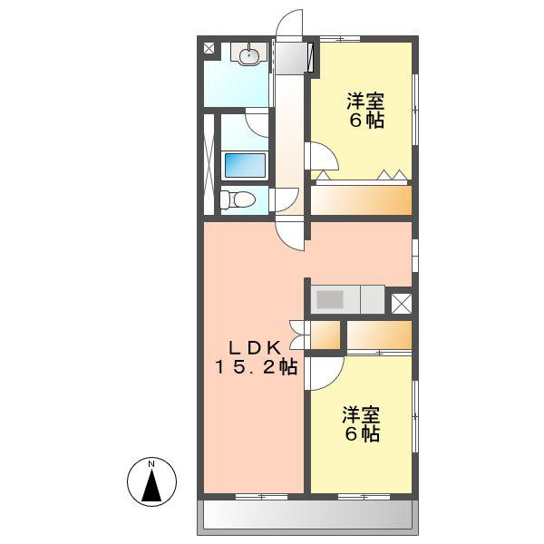 レージュ栄(2LDK/4階)の間取り写真