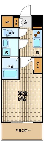 エスリード新福島(1K/6階)の間取り写真