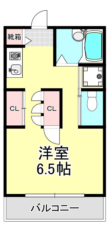 コーポマリオ(ワンルーム/2階)の間取り写真