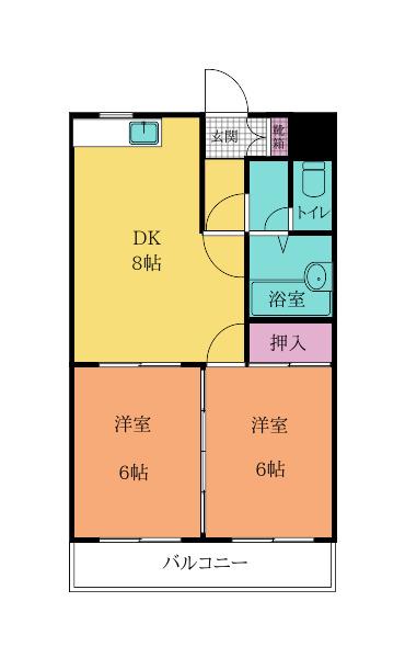エリア88(2LDK/1階)の間取り写真