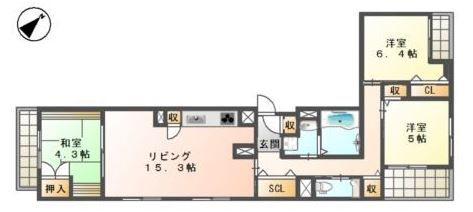LALUCEYN(3LDK/2階)の間取り写真