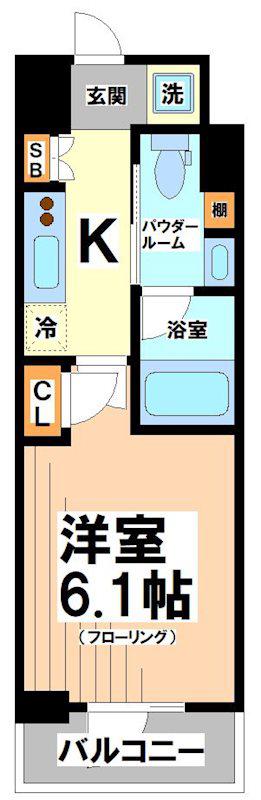 プライマル方南町(1K/1階)の間取り写真