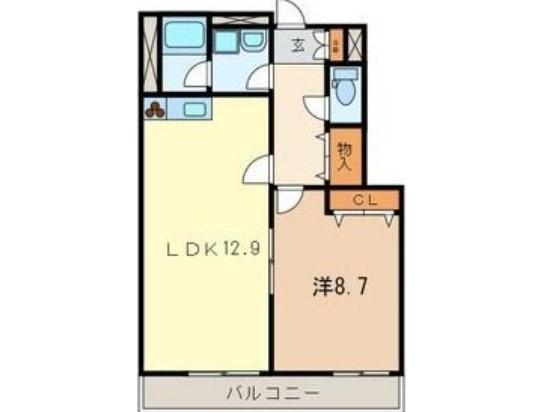 プリマベーラ鴨川(1LDK/1階)の間取り写真