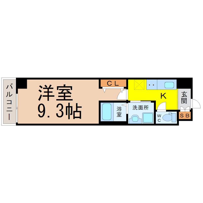 KDXレジデンス今池(1K/10階)の間取り写真