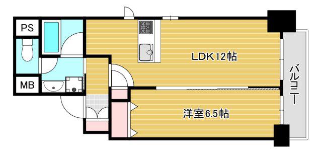 プレサンスロジェ本町(1LDK/13階)の間取り写真
