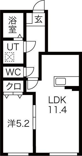 AILES MAISONS(1LDK/1階)の間取り写真