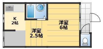 RIZE岸和田下池田(2K/2階)の間取り写真